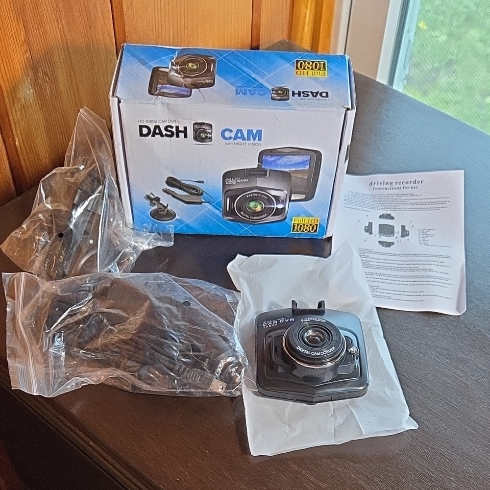 1080P Dash Cam With Accessories Open Box